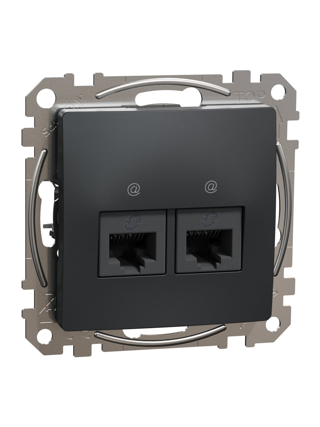 Kompiuterinis lizdas 2xRJ45 UTP Cat6 Schneider Electric Sedna Design SDD114462 (antracitas)