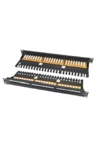 Komutacinė panelė 19" 1U UTP Cat6A LK-5008-Cat6A (24 prievadai, su kabelių laikikliu, horizontalus krosas, 483x44x95 mm)