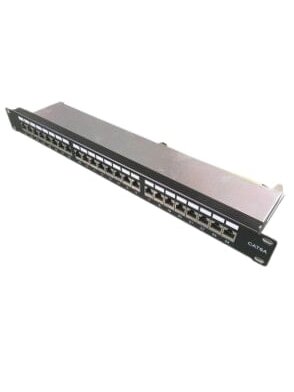 Komutacinė panelė 19" 1U FTP Cat5e LK-PP-013-A (24 prievadai, su kabelių laikikliu, 482.6x44x95 mm)