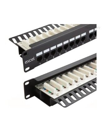 Komutacinė panelė 19" 1U 24 portų Excel 100-302 (Cat.6e) Komutacinė panelė 19" 1U 24 portų Excel 100-302 (Cat.6e)