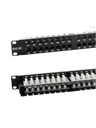 Komutacinė panelė 19" 1U 48 portų Excel 100-394 (Cat.6e) Komutacinė panelė 19" 1U 48 portų Excel 100-394 (Cat.6e)