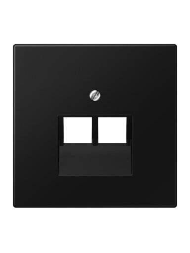 Kompiuterinio lizdo apdaila JUNG LS969-2UASWM (juoda, matinė, 2xRJ45)