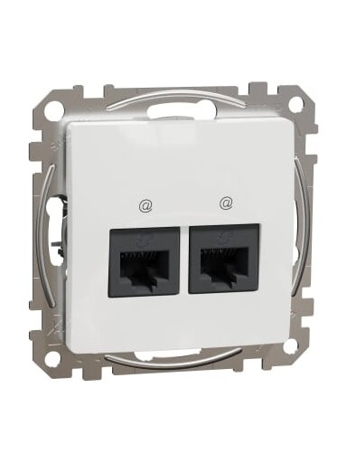 Kompiuterinis lizdas 2xRJ45 UTP cat.6 Schneider Electric Sedna Design SDD111462 (baltas)