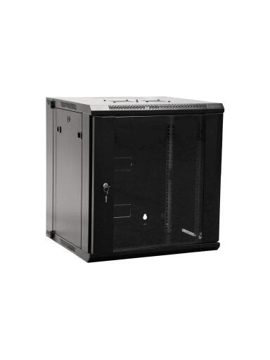 Komutacinė pakabinama spinta 19" 9U 600x450 (juoda) (nesurinkta)