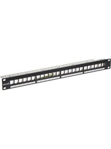Komutacinė panelė 19'' 1U, EXCEL 100-755 (24 prievadų)