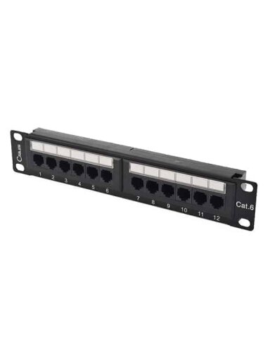 Komutacinė panelė 19'' 1U, UTP 6A cat., 12 prievadų