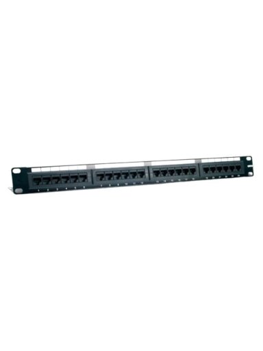 Komutacinė panelė 19" 1U UTP Cat6A LK-5005-Cat6A (24 prievadai, su kabelių laikikliu, 483x44x95 mm)