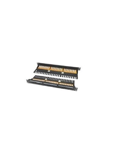 Komutacinė panelė 19" 1U UTP Cat6A LK-5008-Cat6A (24 prievadai, su kabelių laikikliu, horizontalus krosas, 483x44x95 mm)
