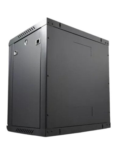 Komutacinė spinta 19" 12U 600x450x635 (juoda, pakabinama, nesurinkta)