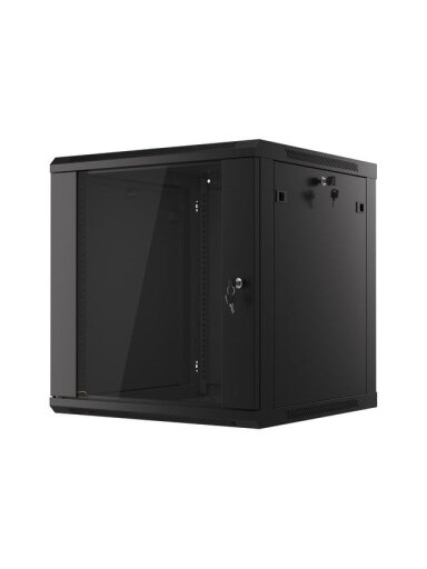 Komutacinė spinta 19'' pakabinama 12U 600x600x637 (nesurinkta, juoda)