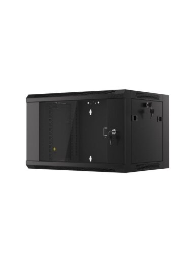 Komutacinė spinta 19'' pakabinama 6U 600x450x370 (nesurinkta, juoda)