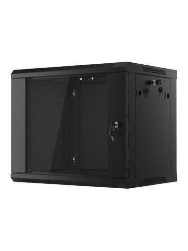 Komutacinė spinta 19'' pakabinama 9U 600x450x503 (nesurinkta, juoda)