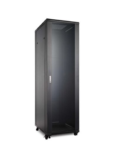 Komutacinė spinta 19'' pastatoma 42U 800x800x2055 (nesurinkta, juoda)