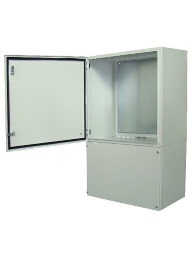 Komutacinė spinta 19" pastatoma su padu 12U 600x600x550 (Ral 7035, pramoninė)