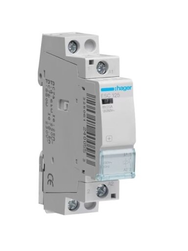 Kontaktorius Hager ESC125 (1P, 25A, 230V)