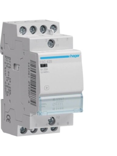 Kontaktorius Hager ESC425 (4P, 25A, 230V, 4NO)