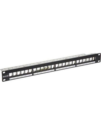 Komutacinė panelė 19'' 1U, EXCEL 100-755 (24 prievadų) Komutacinė panelė 19'' 1U, EXCEL 100-755 (24 prievadų)