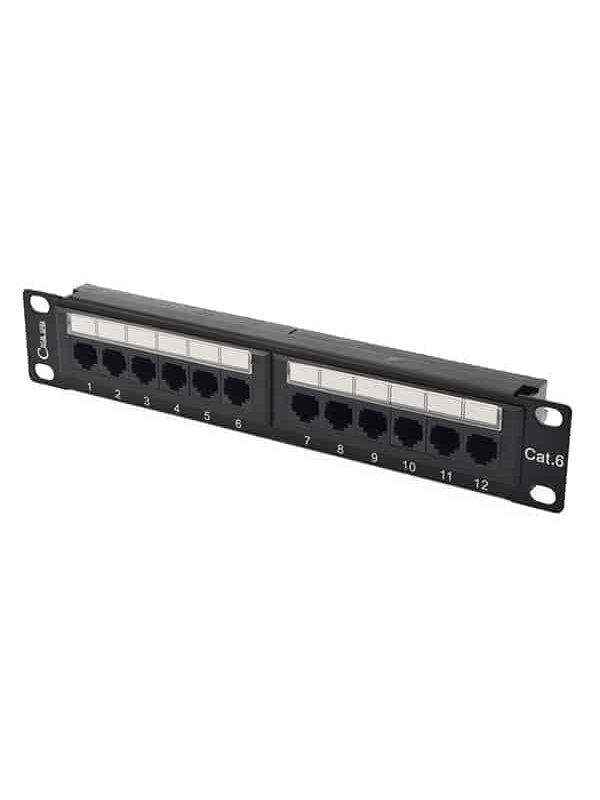 Komutacinė panelė 19'' 1U, UTP 6A cat., 12 prievadų Komutacinė panelė 19'' 1U, UTP 6A cat., 12 prievadų