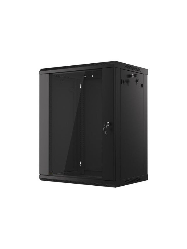 Komutacinė spinta 19'' pakabinama 15U 600x600x768 (juoda)