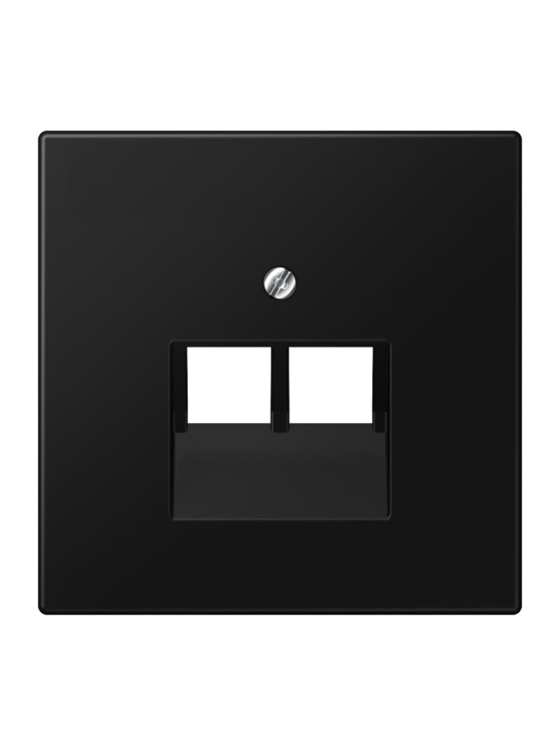 Kompiuterinio lizdo apdaila JUNG LS969-2UASWM (juoda, matinė, 2xRJ45)