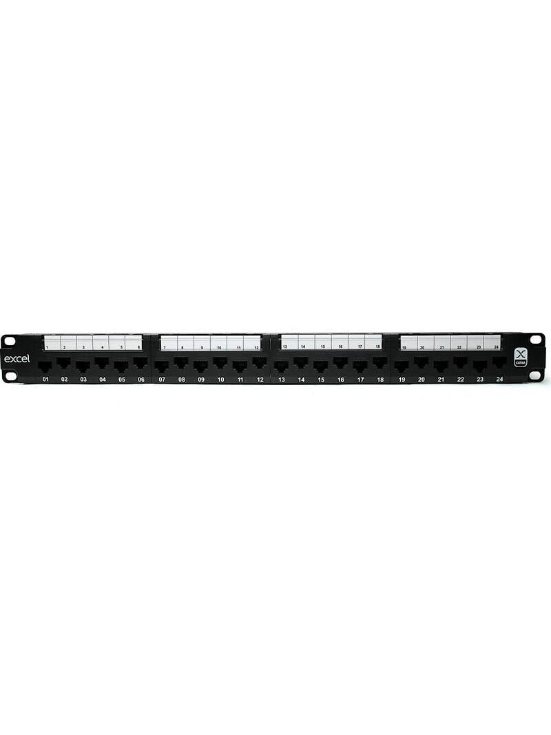Komutacinė panelė 19'' 1U, EXCEL 100-155 (FTP, 6 kat., 24 portų, neekranuota, juoda) Komutacinė panelė 19'' 1U, EXCEL 100-155 (FTP, 6 kat., 24 portų, neekranuota, juoda)