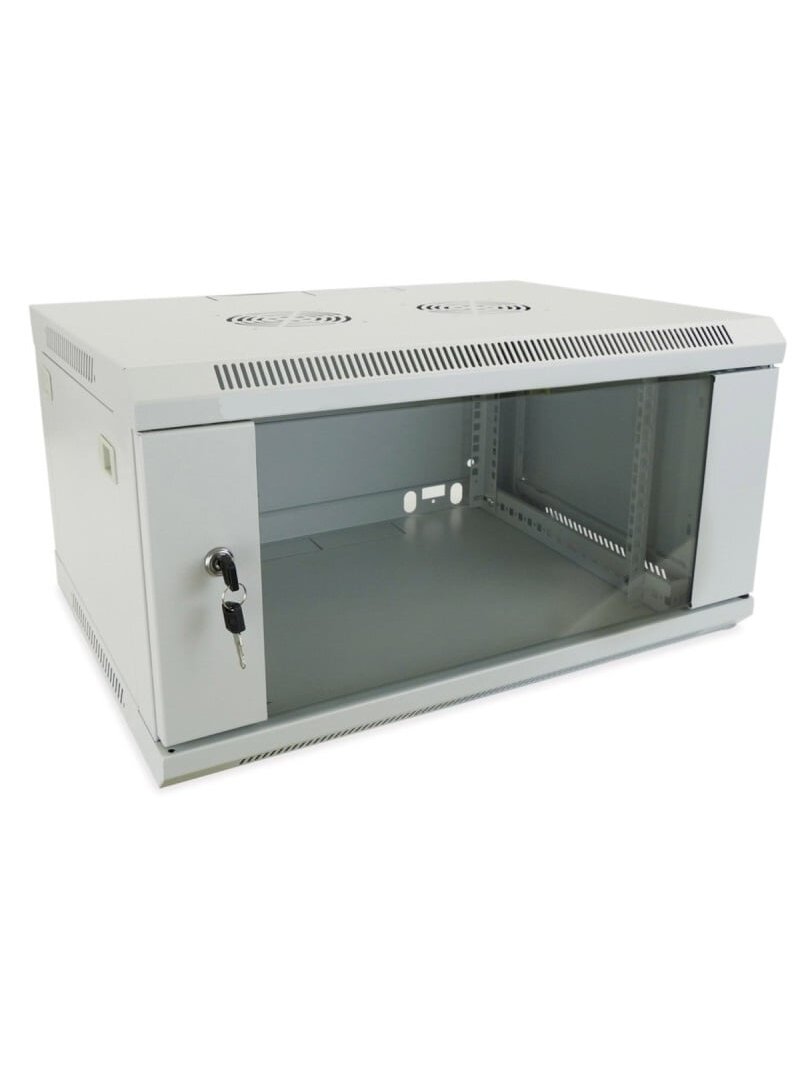 Komutacinė spinta 19'' pakabinama 9U 600x450x501mm (pilka, surinkta, IP20) AWM2-6409