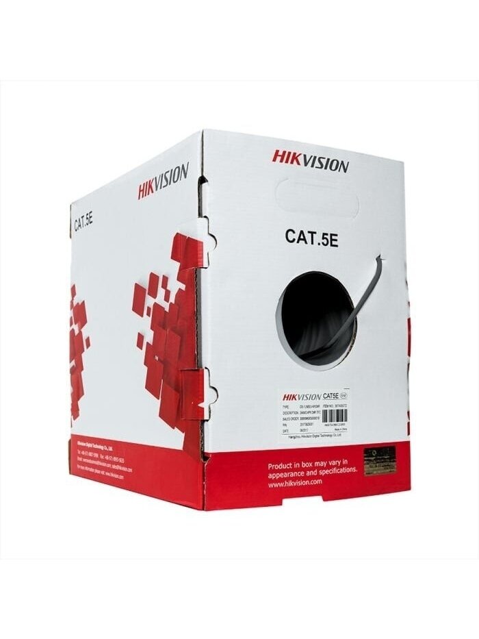 Kabelis ryšio Hik-vision UTP 5E DS-1LN5EO-UU/E (Gysla-0.50mm, ritė 305m, lauko, juodas) Kabelis ryšio Hik-vision UTP 5E DS-1LN5EO-UU/E (Gysla-0.50mm, ritė 305m, lauko, juodas)