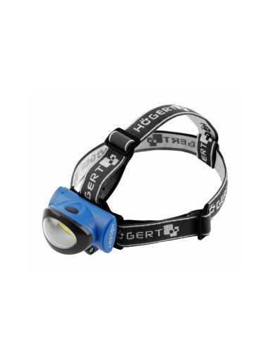 LED žibintuvėlis ant galvos Hogert HT1E420 (3W, 160lm, AAA)