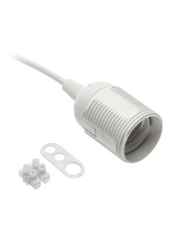 Lemputės lizdas su laidu baltas GTV GZ-E27000-00 (baltas, E27, 60W)