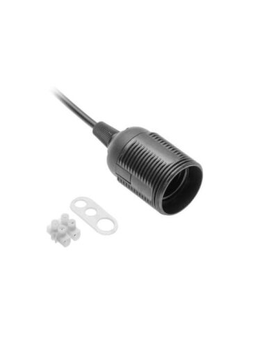 Lemputės lizdas su laidu GTV GZ-E27000-10 (juodas, E27, 60W)