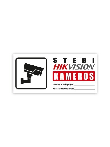 Lentelė "Stebi kameros" (300x140mm)