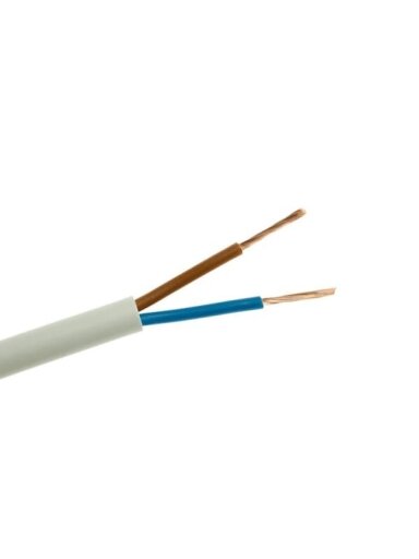 Lietkabelis OMY kabelis 2x2.5mm2 (baltas, 100m)