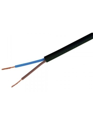 Lietkabelis OMY kabelis BVV-LL 2x2.5mm2 (juodas, 100m)