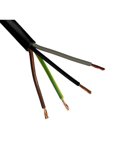Lietkabelis OMY kabelis BVV-LL 4x2.5mm2 (juodas, 100m)