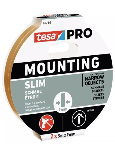 Lipni dvipusė juosta lauko darbams TESA SLIM (2 vnt.) 5m x 9mm 66714-00001-00