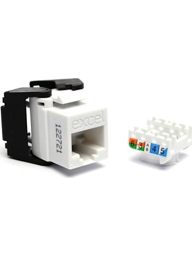 Lizdas EXCEL 100-202-WT RJ45 (Balta, Cat5e, UTP, keystone)