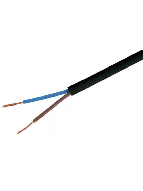Lietkabelis OMY kabelis BVV-LL 2x2.5mm2 (juodas, 100m)