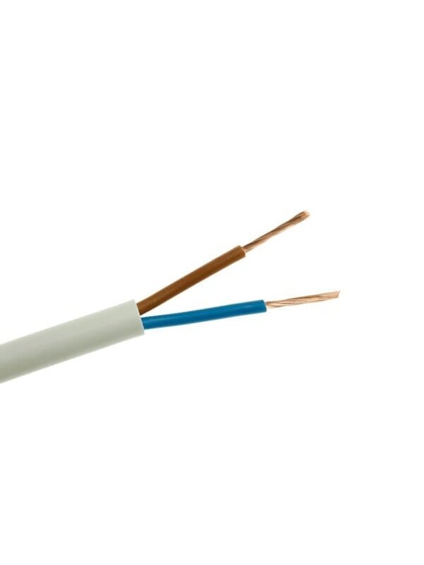 Lietkabelis OMY kabelis 2x0.5mm2 (baltas, 100m)