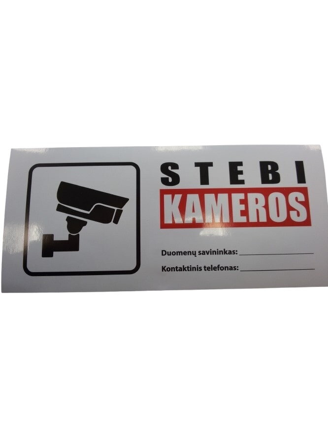 Lipdukas "Stebi kameros" (90x200mm) Lipdukas "Stebi kameros" (90x200mm)