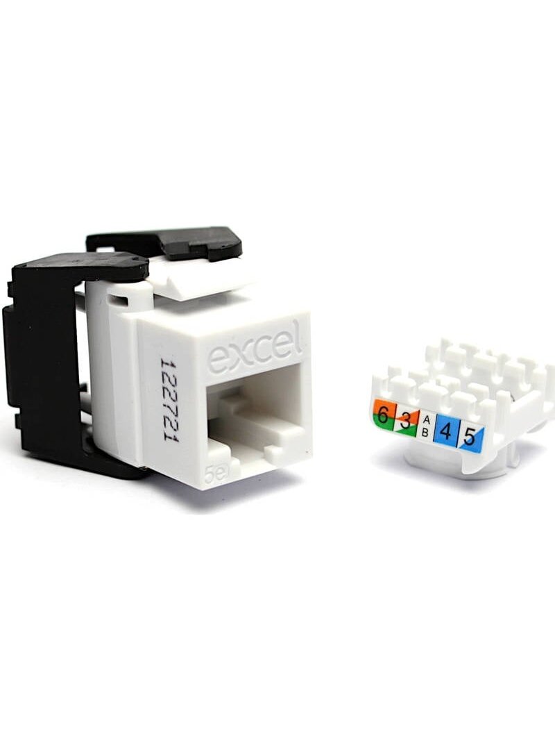 Lizdas EXCEL 100-202-WT RJ45 (Balta, Cat5e, UTP, keystone)