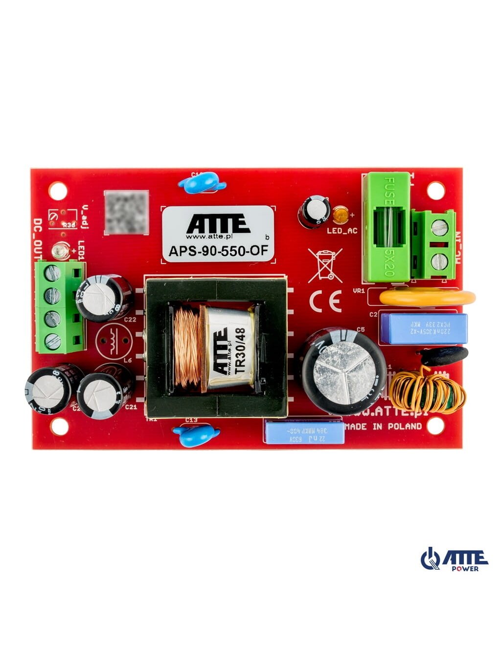 Maitinimo šaltinis ATTE APS-90-550-OF (55V OUT, 190–260V IN, 1.7A, 96W) Maitinimo šaltinis ATTE APS-90-550-OF (55V OUT, 190–260V IN, 1.7A, 96W)