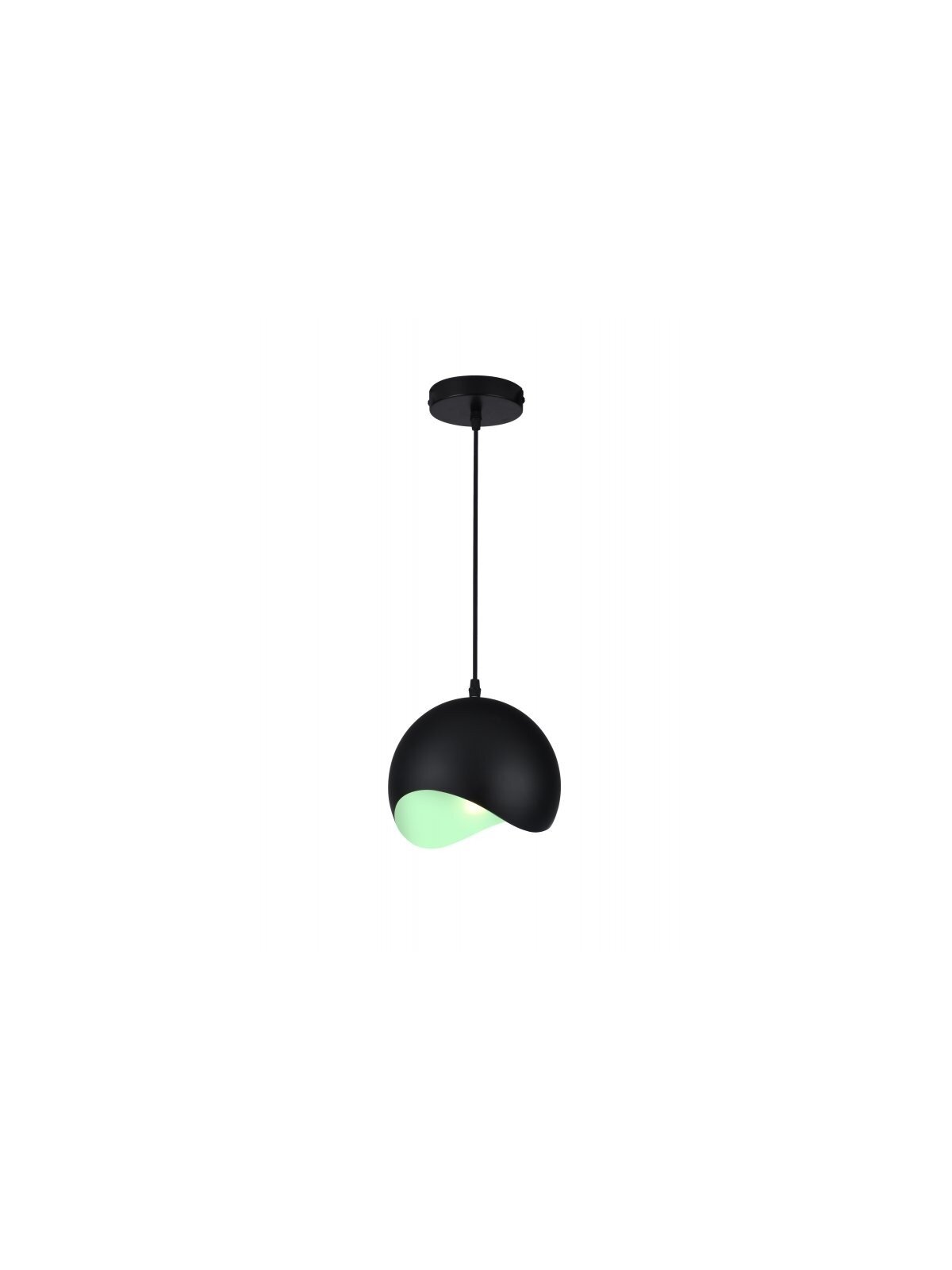 MAVIA lubinis LED šviestuvas (E27, 40 W, IP20, juodas, vidus žalias, apvalus) GTV OS-MAV-14-DEC