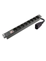 Maitinimo panelė 19'' 8X220V su C14 lizdu Maitinimo panelė 19'' 8X220V su C14 lizdu
