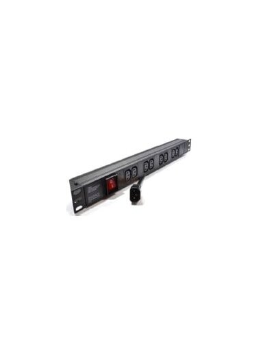 Maitinimo panelė 19'' spintai LK-BLE10G08S (8xC13, su jungikliu, įeinanti C14, 1.8m, aliuminis korpusas)
