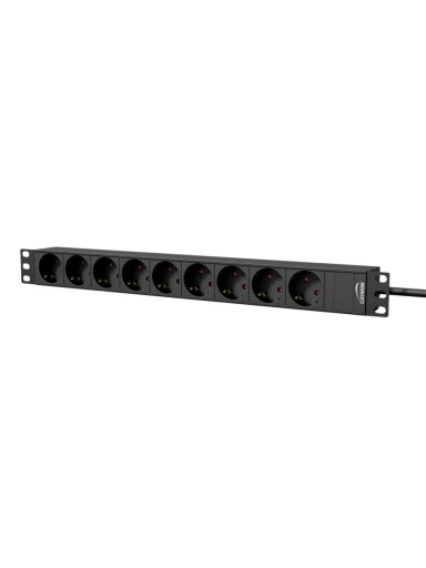Maitinimo panelė 19'' SW-1U-9G-P 9X220V (be jungiklio)