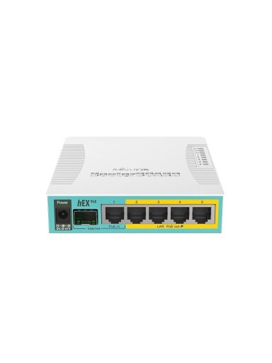 Maršrutizatorius 5 prievadų MikroTik hEX PoE RB960PGS