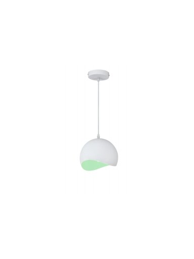 MAVIA lubinis LED šviestuvas (E27, 40 W, IP20, baltas, vidus žalias, apvalus) GTV OS-MAV-09-DEC