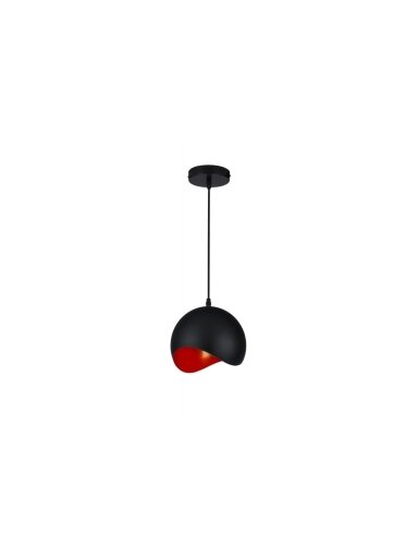 MAVIA lubinis LED šviestuvas (E27, 40 W, IP20, juodas, vidus raudonas, apvalus) GTV OS-MAV-12-DEC