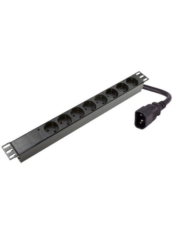 Maitinimo panelė spintai 19" (8x220V Schuko, įeinanti jungtis C14, plastikinis korpusas, 2m kabelis) Maitinimo panelė spintai 19" (8x220V Schuko, įeinanti jungtis C14, plastikinis korpusas, 2m kabelis)