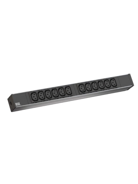 Maitinimo panelė 19'' spintai (12xC13, 220V, įeinanti jungtis schuko)